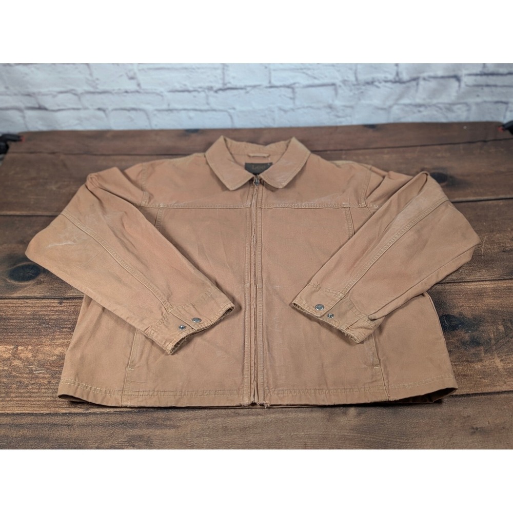 Lee Outerwear Jacket Full Zip Collared Workwear Tan XL